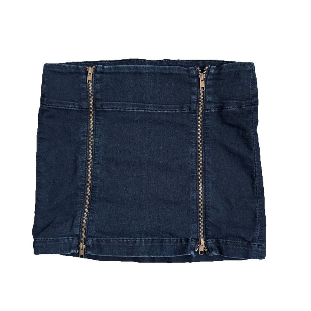 J Brand Stretchā Denim Mini Skirt Womens Large Double Zipper Going Out Country